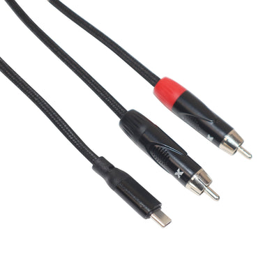 ProX 6FT USB-C to Dual RCA Smartphone and Laptop to Mixer, Amplifier, Powered Speaker and Console Interface
