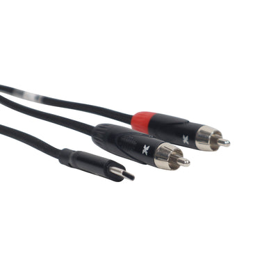 ProX 3FT USB-C to Dual RCA Smartphone and Laptop to Mixer, Amplifier, Powered Speaker and Console Interface