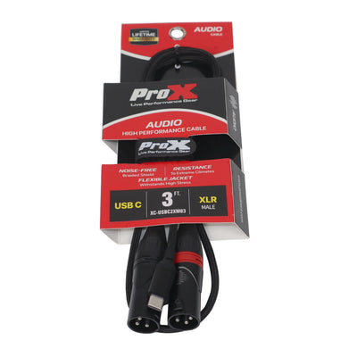 ProX 3FT USB-C to Dual XLR-M