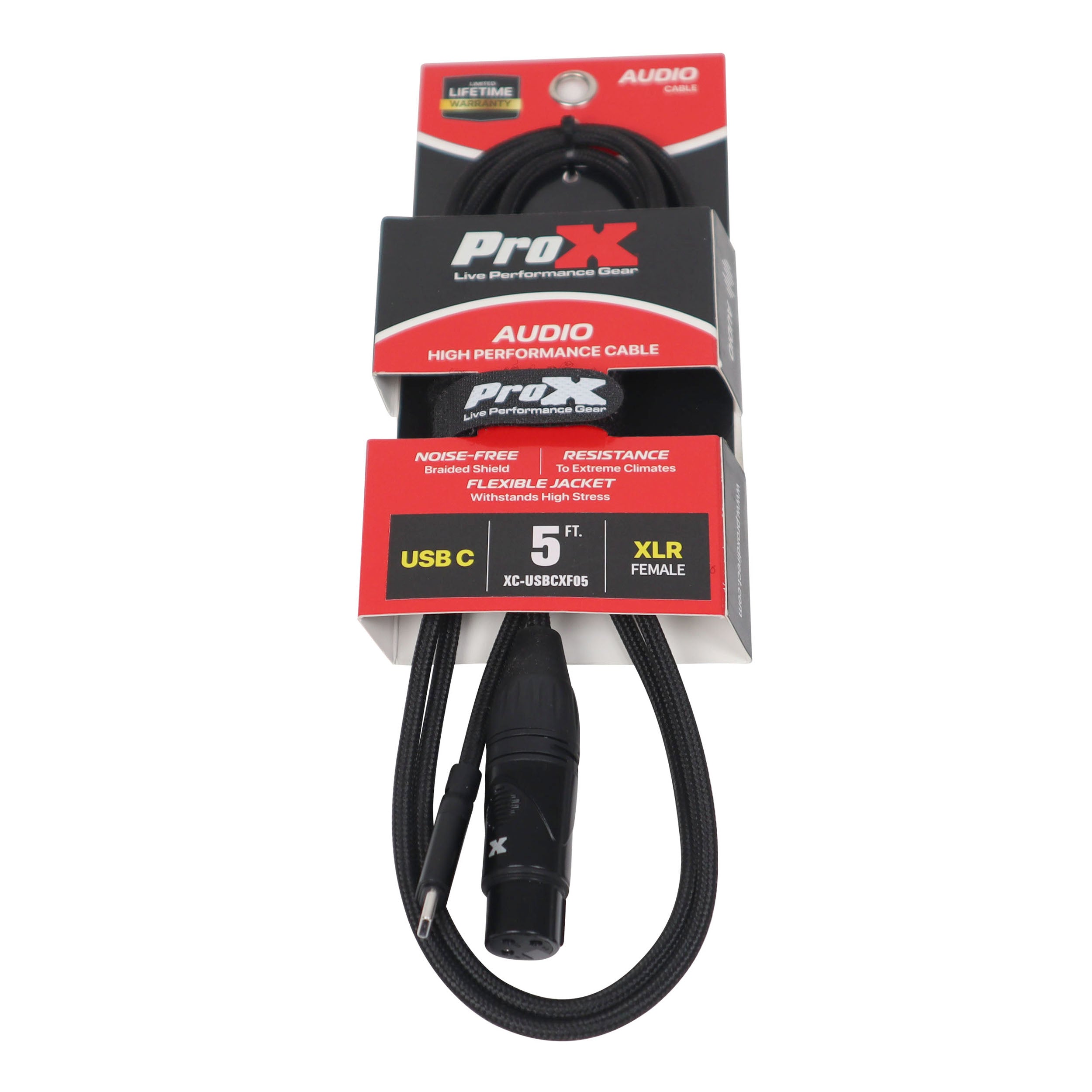ProX 5FT USB-C to XLR Female Audio Cable – Smartphone and Laptop to Mixer, Amplifier, Powered Speaker and Console Interface