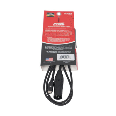ProX 5FT USB-C to XLR Male Audio Cable – Smartphone and Laptop to Mixer, Amplifier, Powered Speaker and Console Interface