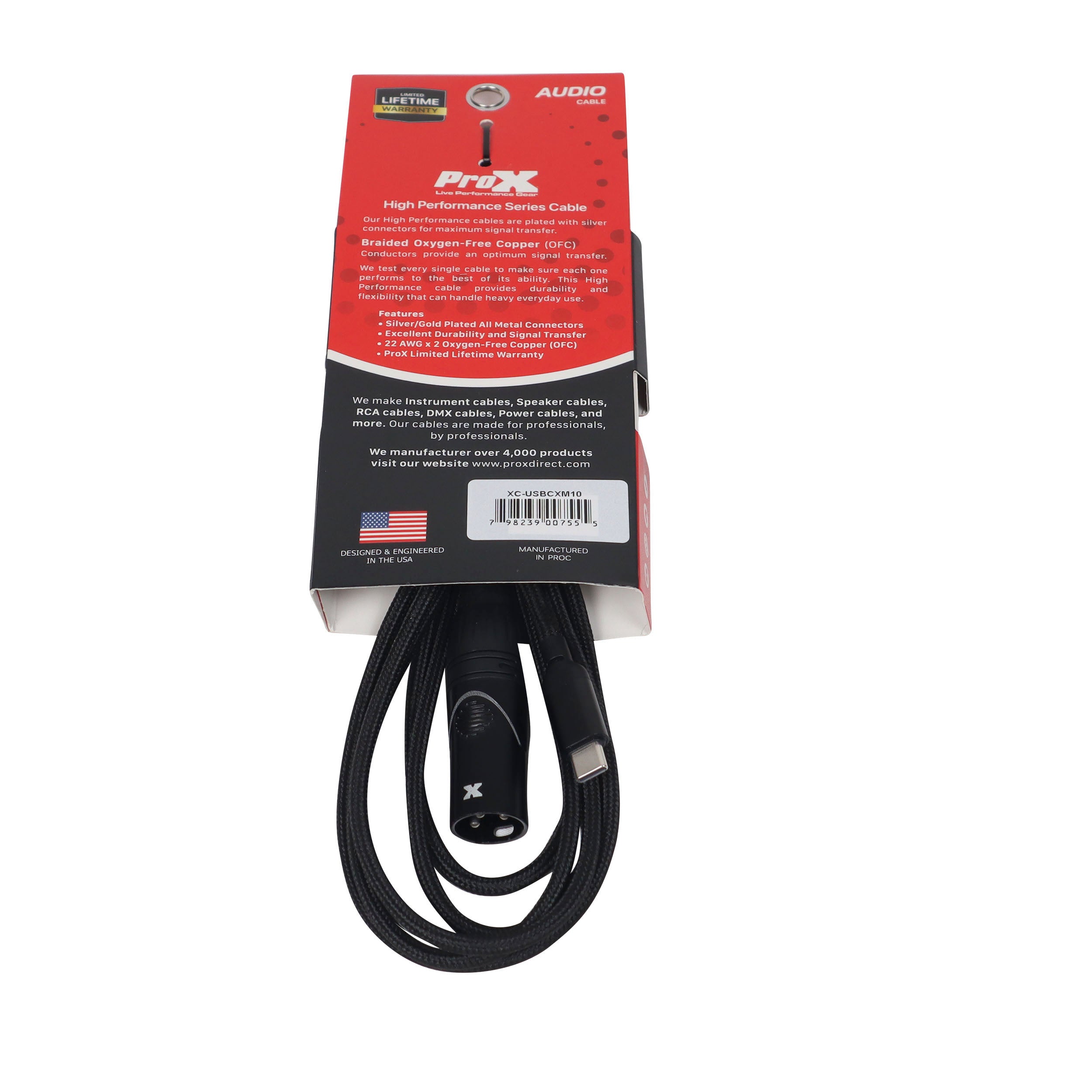 ProX 10FT USB-C to XLR Male Audio Cable – Smartphone and Laptop to Mixer, Amplifier, Powered Speaker and Console Interface