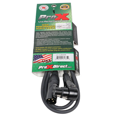 ProX 5' Ft High Performance Right-angle XLR-F to XLR-M Audio Balanced Cable
