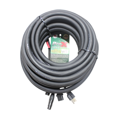 ProX 50 Ft. XLR Audio + Edison to IEC Power Cable for PA DJ Speakers
