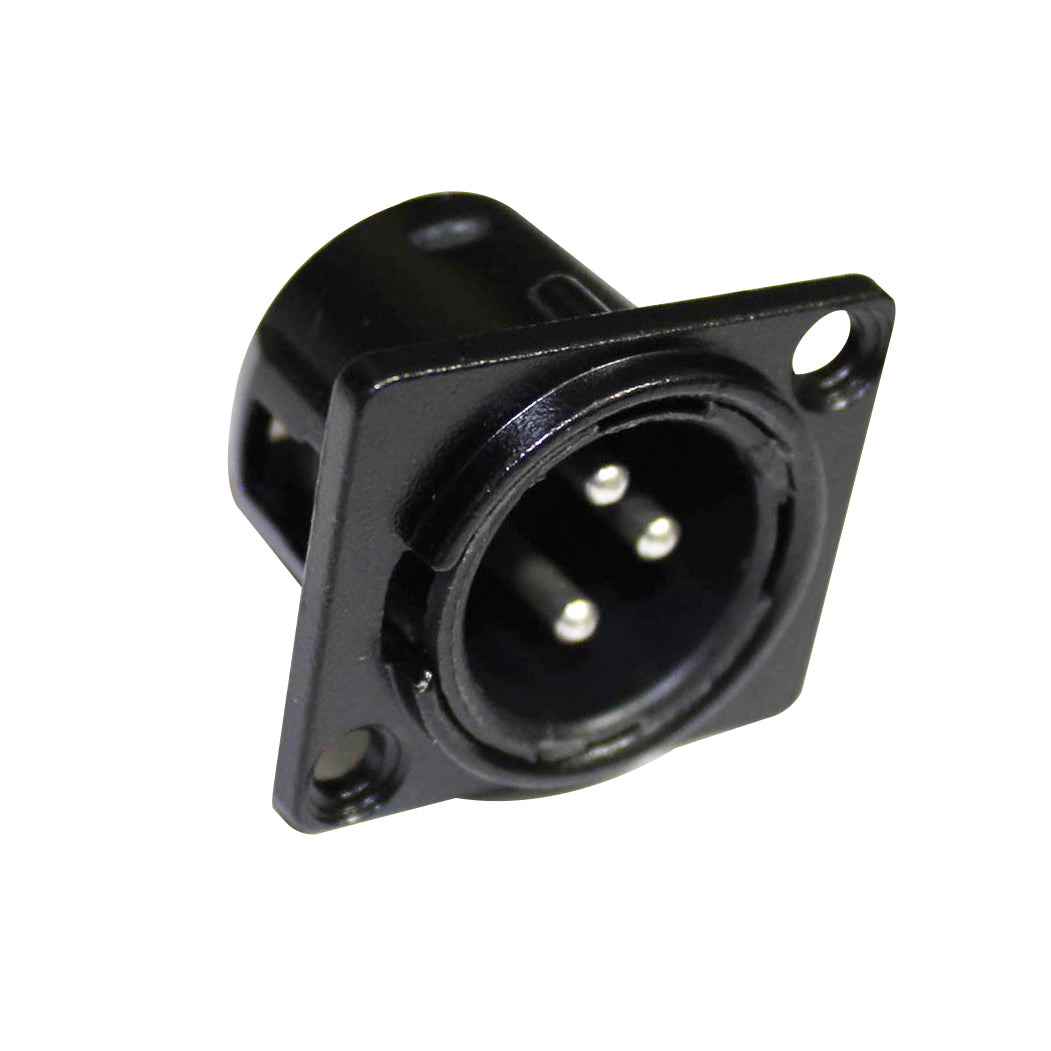 ProX Panel Mount XLR-3 PIN Male Connector | Black