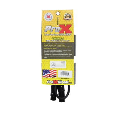 ProX 3 Ft. DMX XLR3-M to XLR3-F Premium Cable