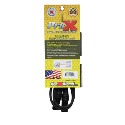 ProX 5 Ft. DMX XLR3-M to XLR3-F Premium Cable