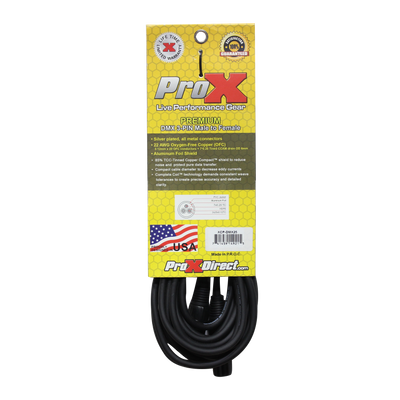 ProX 25 Ft. DMX XLR3-M to XLR3-F Premium Cable