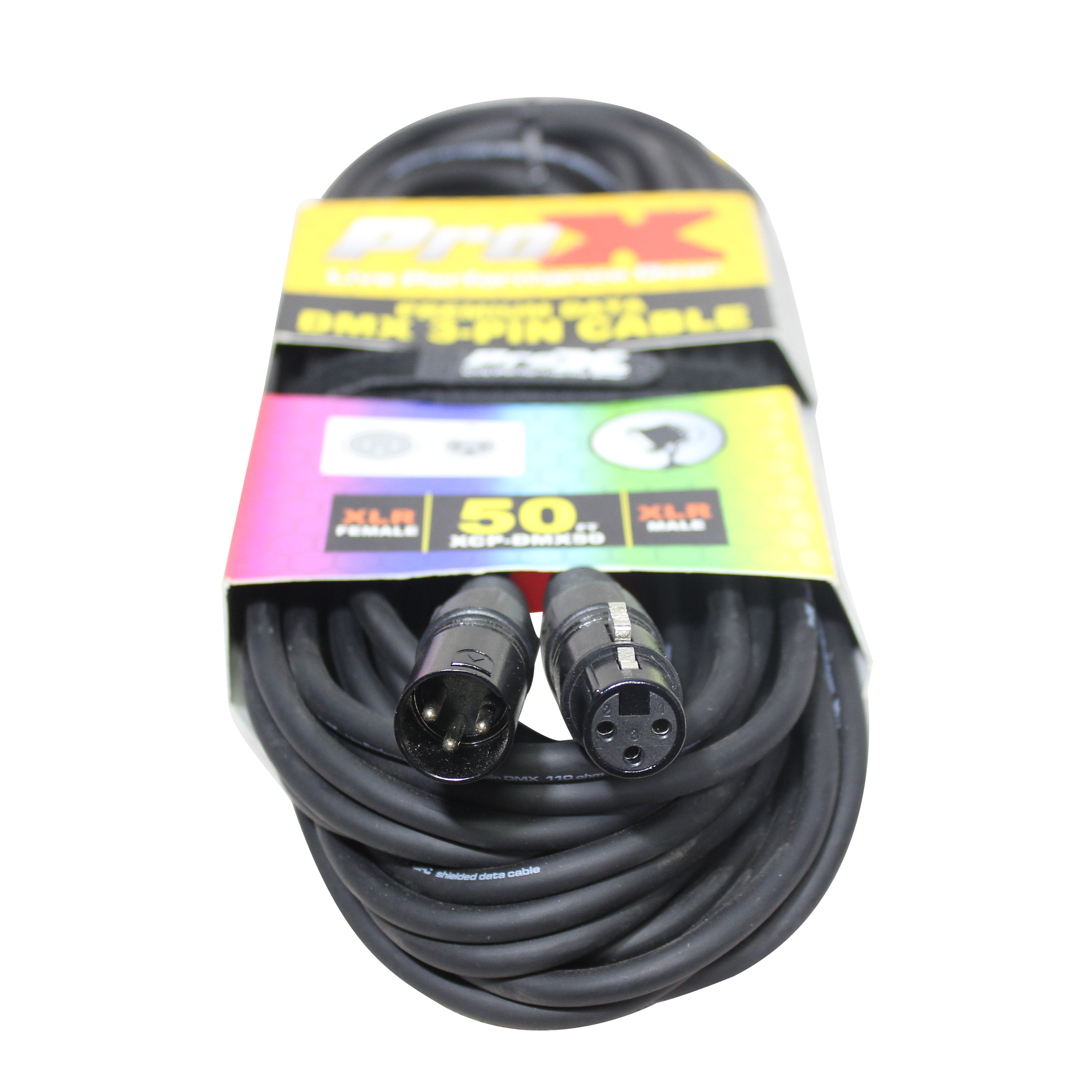 ProX 50 Ft. DMX XLR3-M to XLR3-F Premium Cable