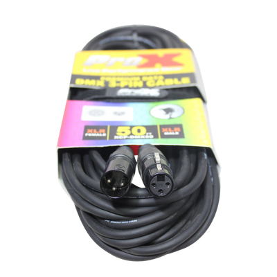 ProX 50 Ft. DMX XLR3-M to XLR3-F Premium Cable