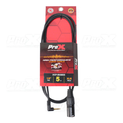 ProX 5 Ft. Unbalanced 1/8" (3.5mm) TRS Mini to XLR-M Premium Audio Cable