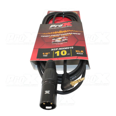 ProX 10 Ft. Unbalanced 1/8" (3.5mm) TRS Mini to XLR-M Premium Audio Cable