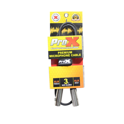 ProX 3 Ft. Balanced XLR3-F to XLR3-M Premium Audio Microphone Cable