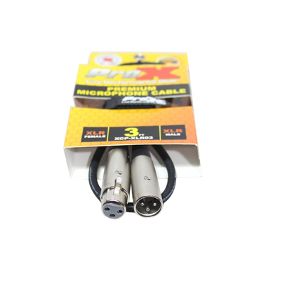 ProX 3 Ft. Balanced XLR3-F to XLR3-M Premium Audio Microphone Cable