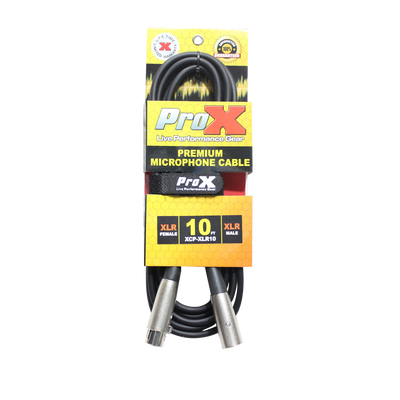 ProX 10 Ft. Balanced XLR3-F to XLR3-M Premium Audio Microphone Cable