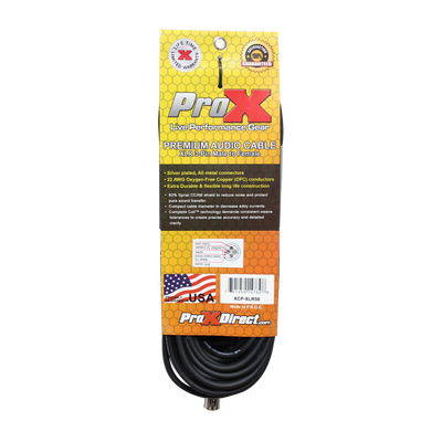 ProX 50 Ft. Balanced XLR3-F to XLR3-M Premium Audio-Microphone Cable