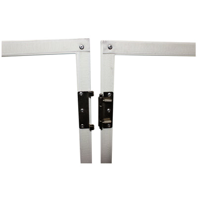 ProX Four Panel Wedding White Frame Collapse and Go DJ Facade, Two Side corner Shelves, Carry Bag, 4xBlack and 4xWhite Scrims