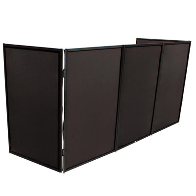 ProX 5 Panel Black Frame DJ Facade W-Stainless Quick Release 180 Deg. Hinges