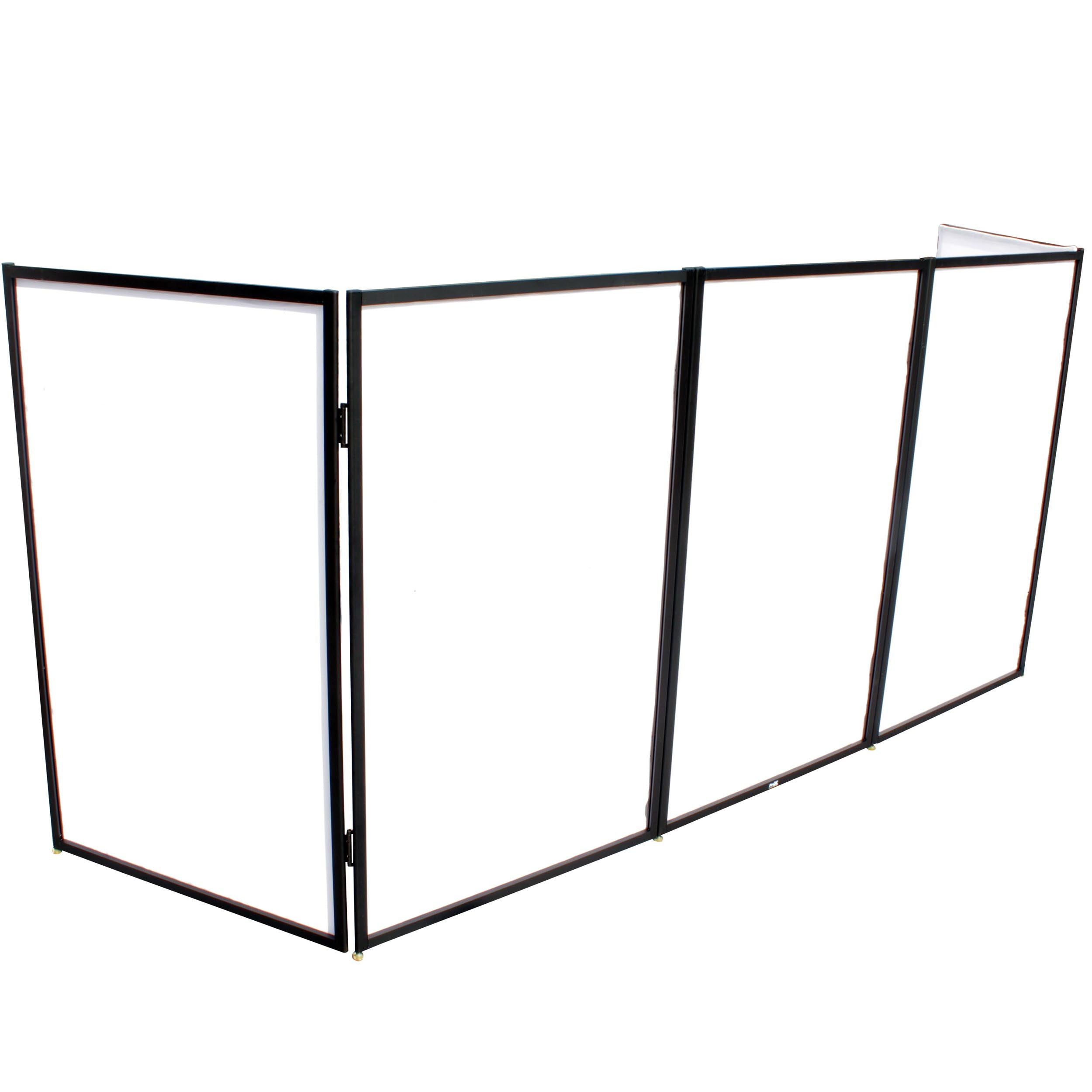 ProX 5 Panel Black Frame DJ Facade W-Stainless Quick Release 180 Deg. Hinges