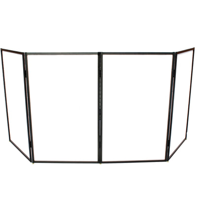 ProX 5 Panel Black Frame DJ Facade W-Stainless Quick Release 180 Deg. Hinges