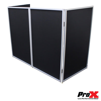 ProX 5 Panel Silver Frame DJ Facade W/ Stainless Quick Release 180 Deg Hinges