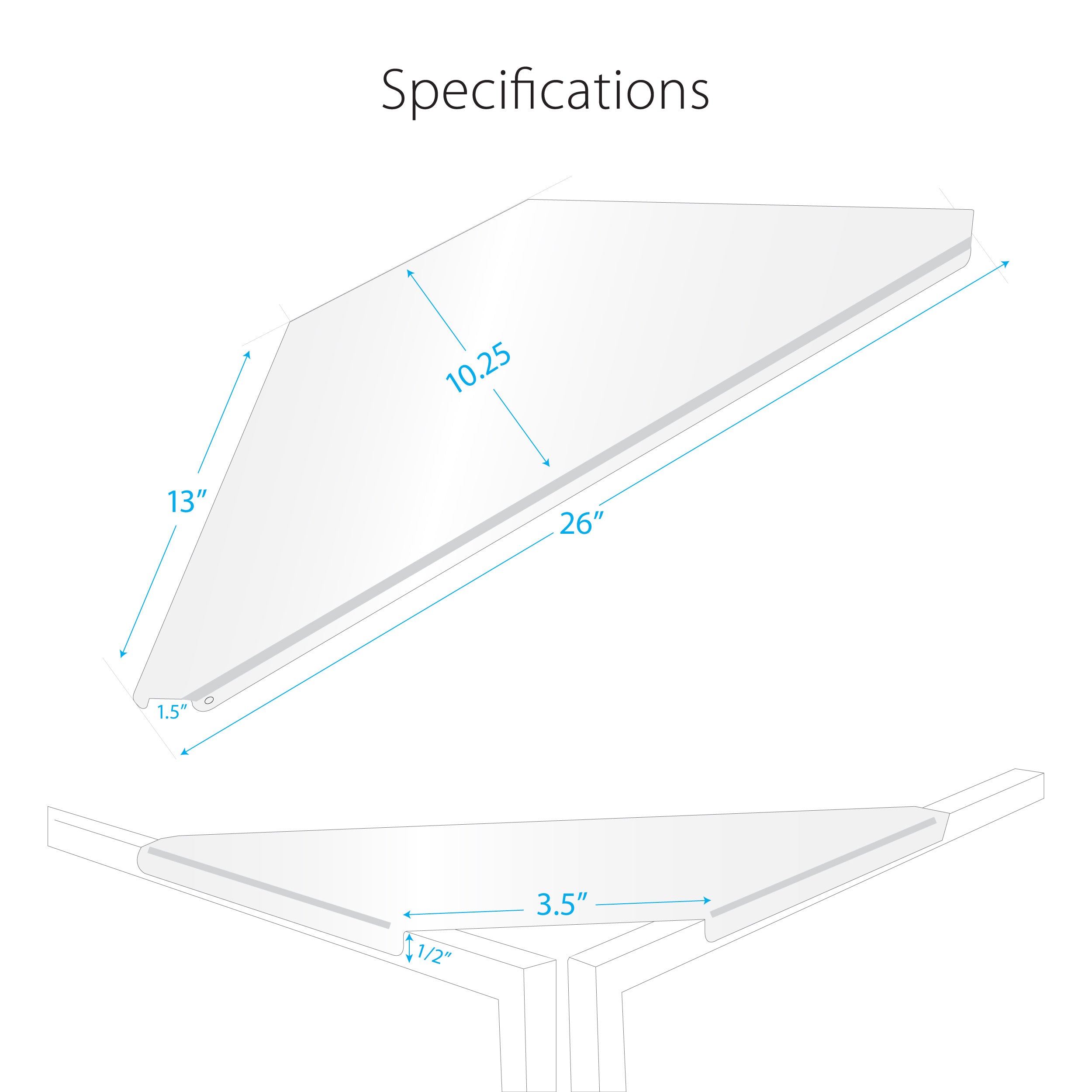 ProX Universal Set of Corner Shelves for DJ Facades White Finish