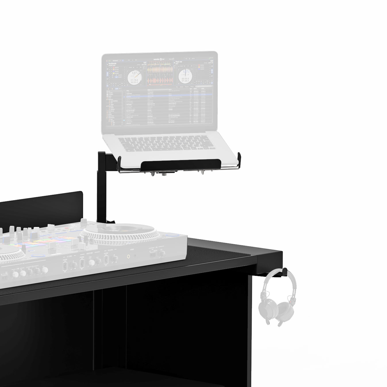 ProX BLACK Universal Side Laptop Shelf Mounting Stand for B3 DJ Table Workstation by Humpter