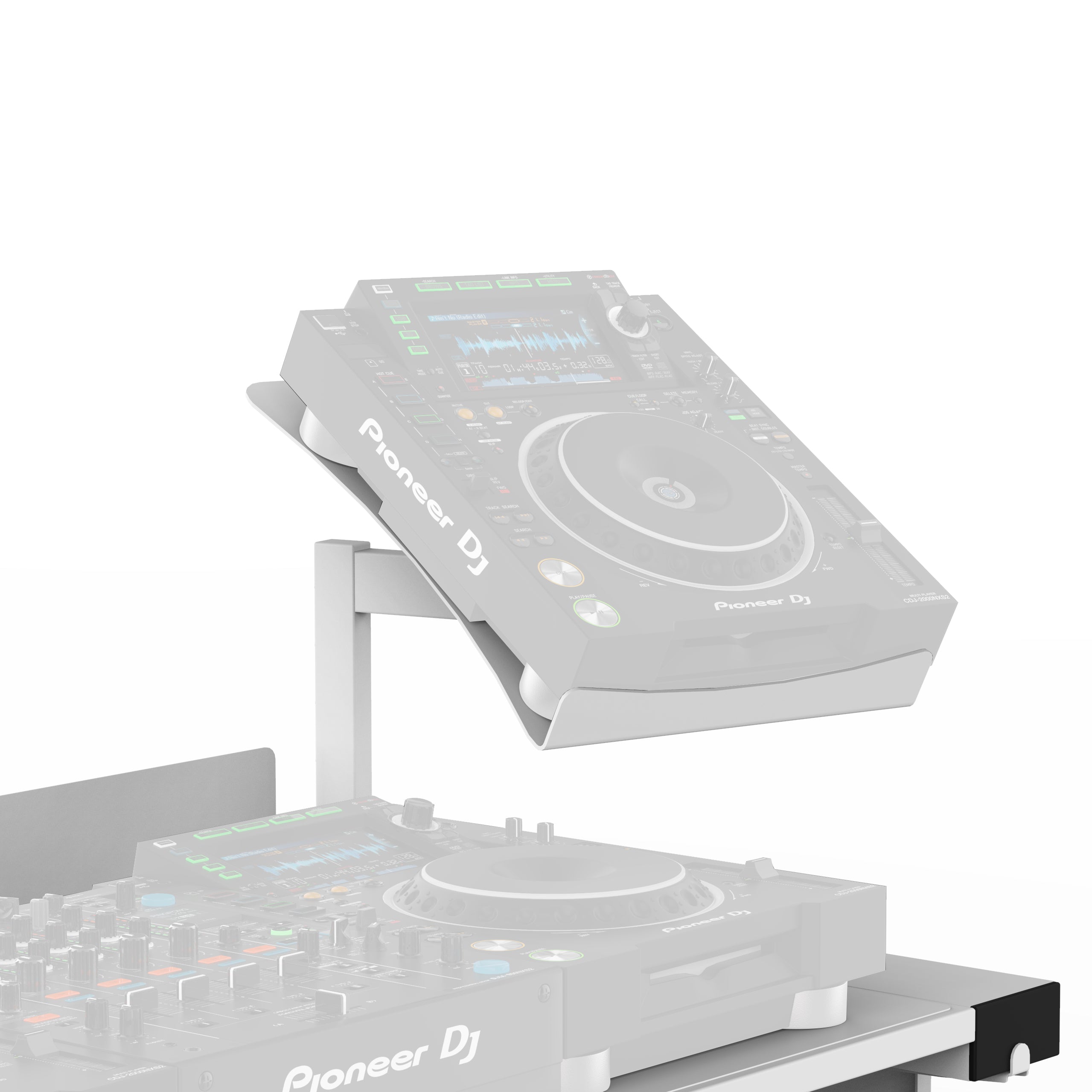ProX WHITE Universal CDJ Player Mounting Stand for B3 DJ Table Workstation by Humpter