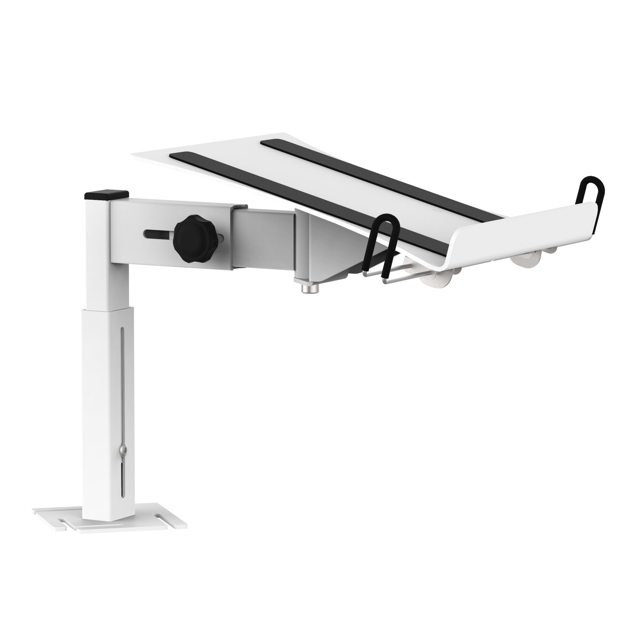 ProX WHITE Universal Side Laptop Shelf Mounting Stand for B3 DJ Table Workstation by Humpter
