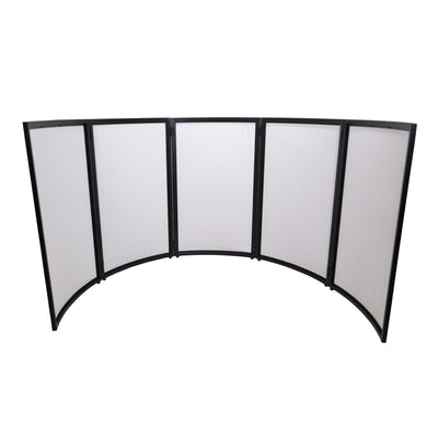 ProX LUNA DJ Facade 5 Panel Curved with Black White Scrim Kit Black Hardware