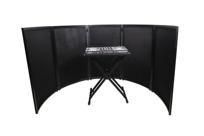 ProX LUNA DJ Facade 5 Panel Curved with Black White Scrim Kit Black Hardware