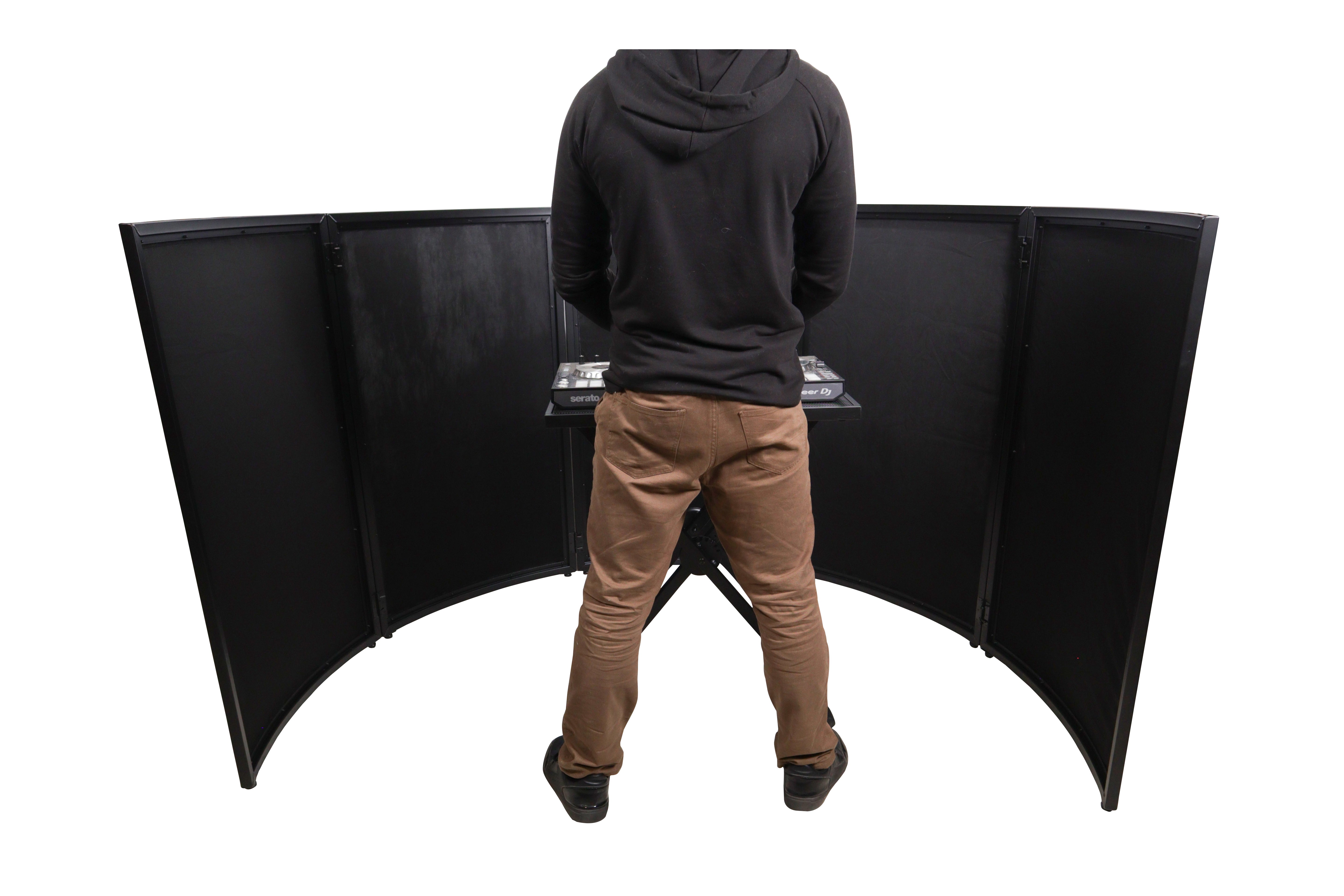 ProX LUNA DJ Facade 5 Panel Curved with Black White Scrim Kit Black Hardware