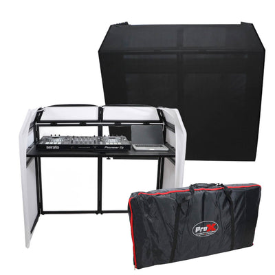 ProX Mesa MK2 DJ Facade Table Station Includes White & Black Scrims and Padded Carry Bag
