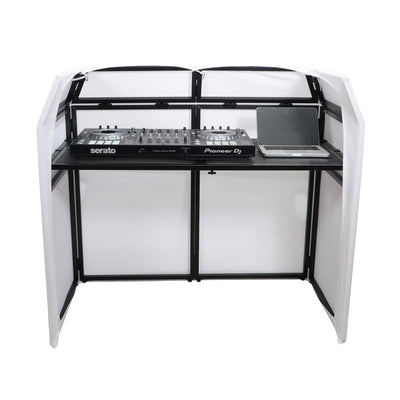 ProX Mesa MK2 DJ Facade Table Station Includes White & Black Scrims and Padded Carry Bag