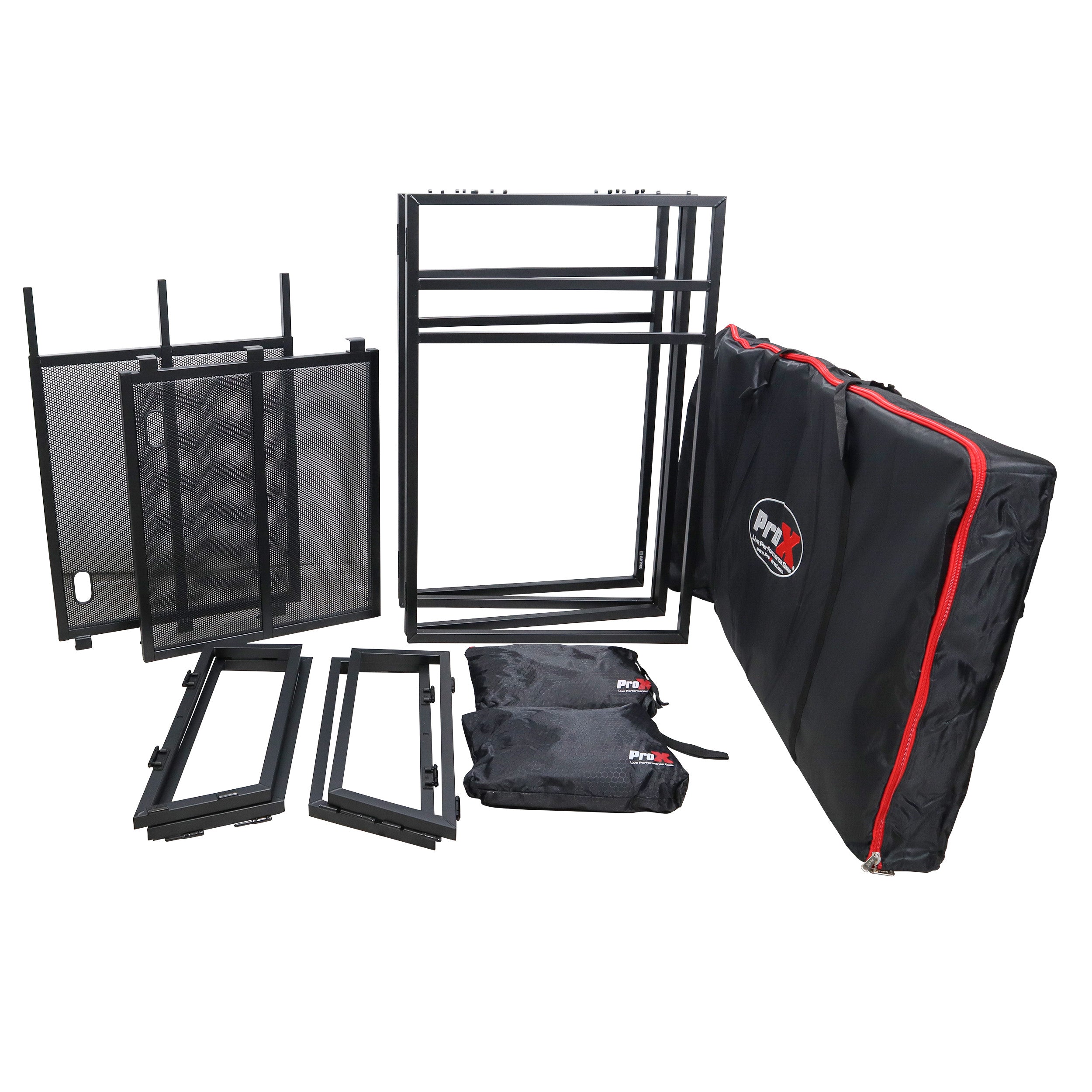 ProX Mesa MK2 DJ Facade Table Station Includes White & Black Scrims and Padded Carry Bag