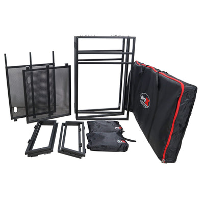 ProX Mesa MK2 DJ Facade Table Station Includes White & Black Scrims and Padded Carry Bag