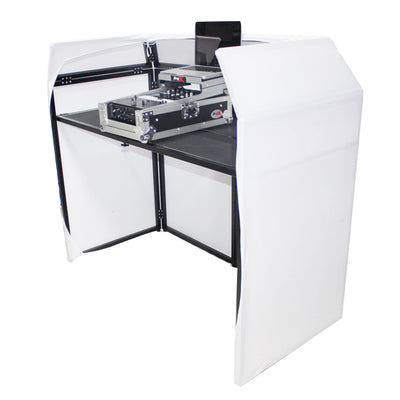 ProX Mesa MK2 DJ Facade Table Station Includes White & Black Scrims and Padded Carry Bag