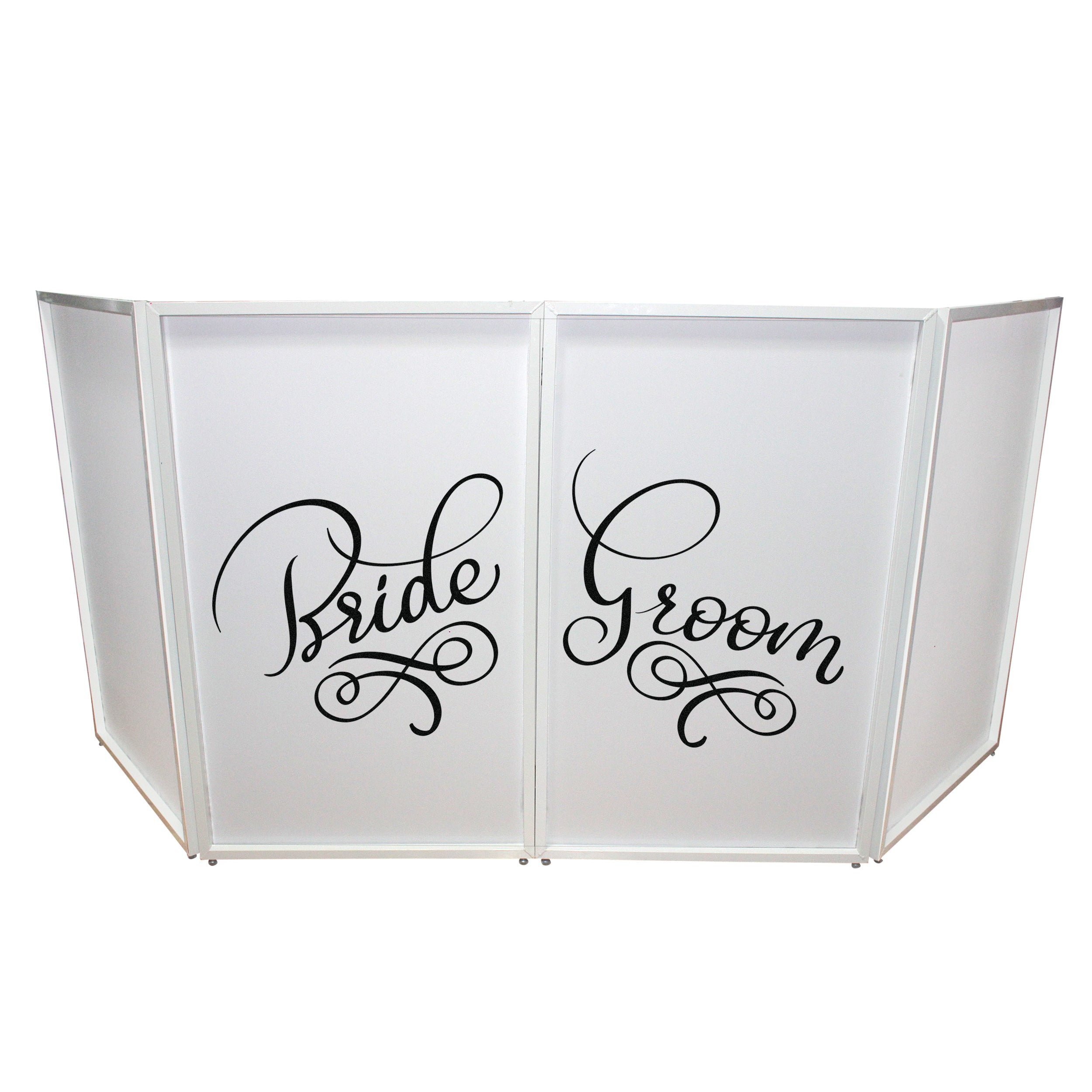 ProX Bride and Groom Facade Enhancement Scrims - Black Script on White | Set of Two