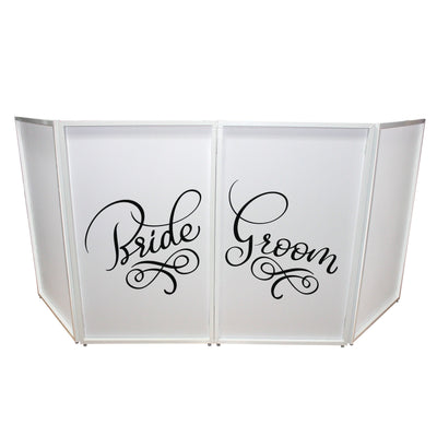 ProX Bride and Groom Facade Enhancement Scrims - Black Script on White | Set of Two