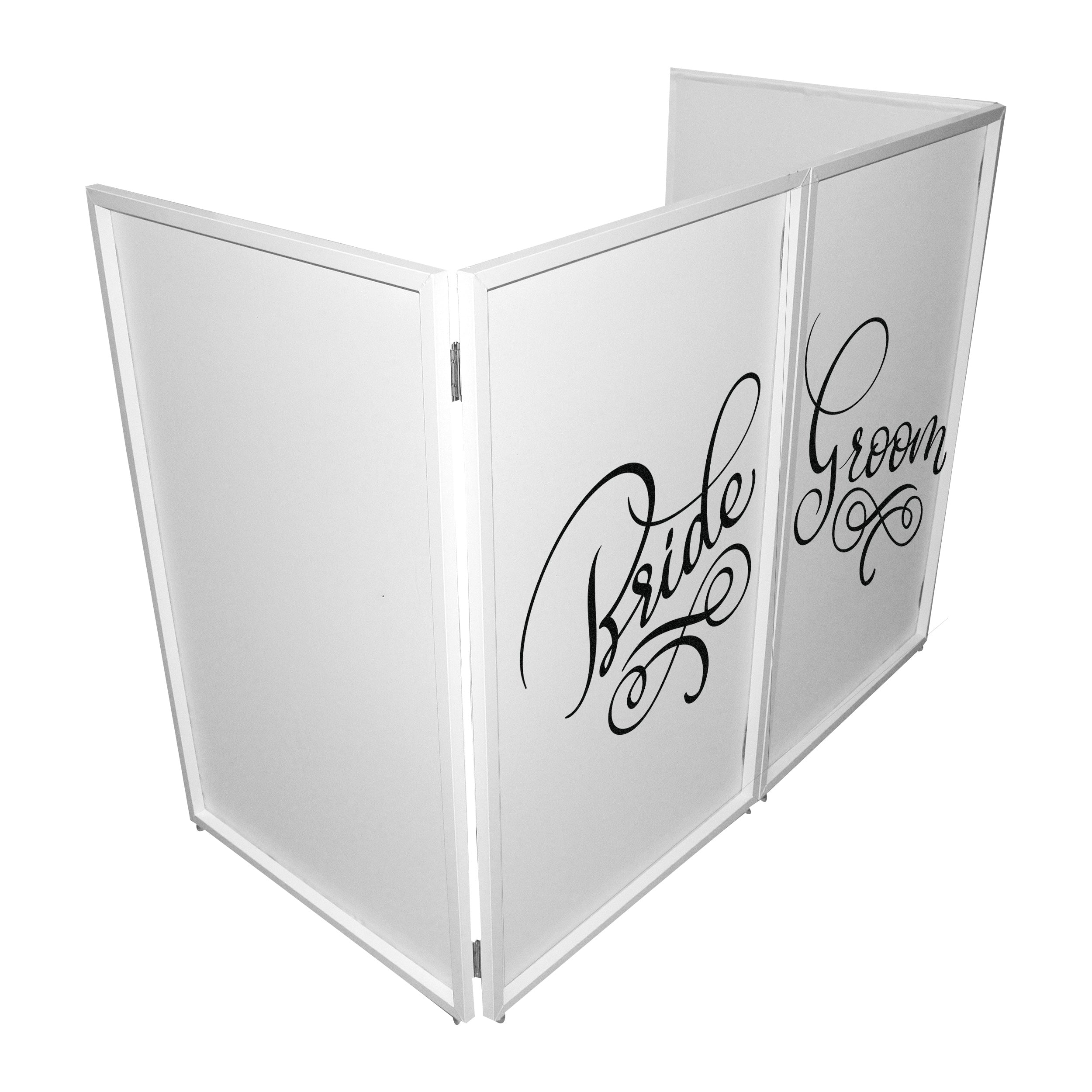 ProX Bride and Groom Facade Enhancement Scrims - Black Script on White | Set of Two