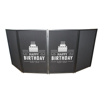 ProX Happy Birthday Facade Enhancement Scrim - White Print on Black | Set of Two