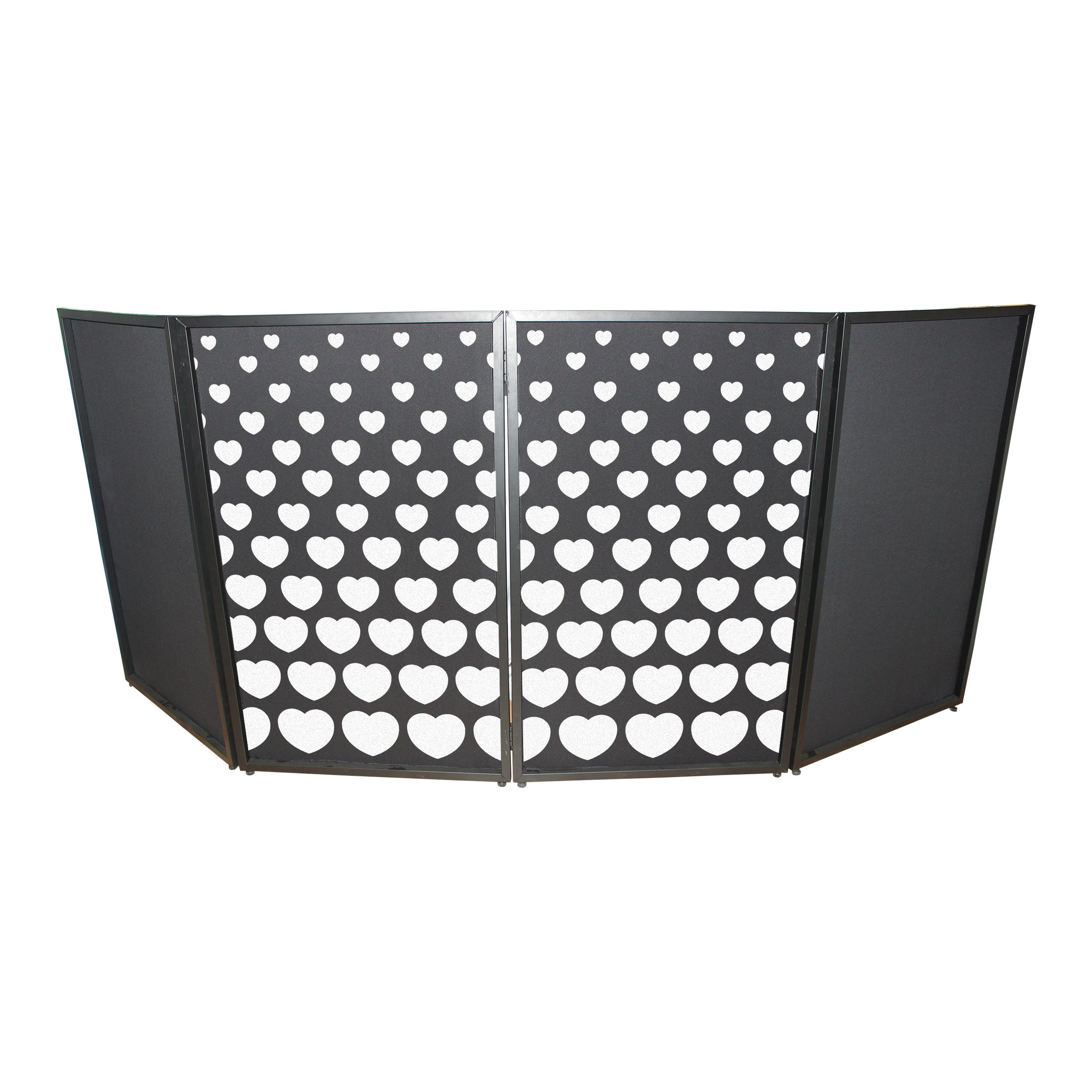 ProX Stepped Hearts Facade Enhancement Scrims - White Hearts on Black | Set of Two