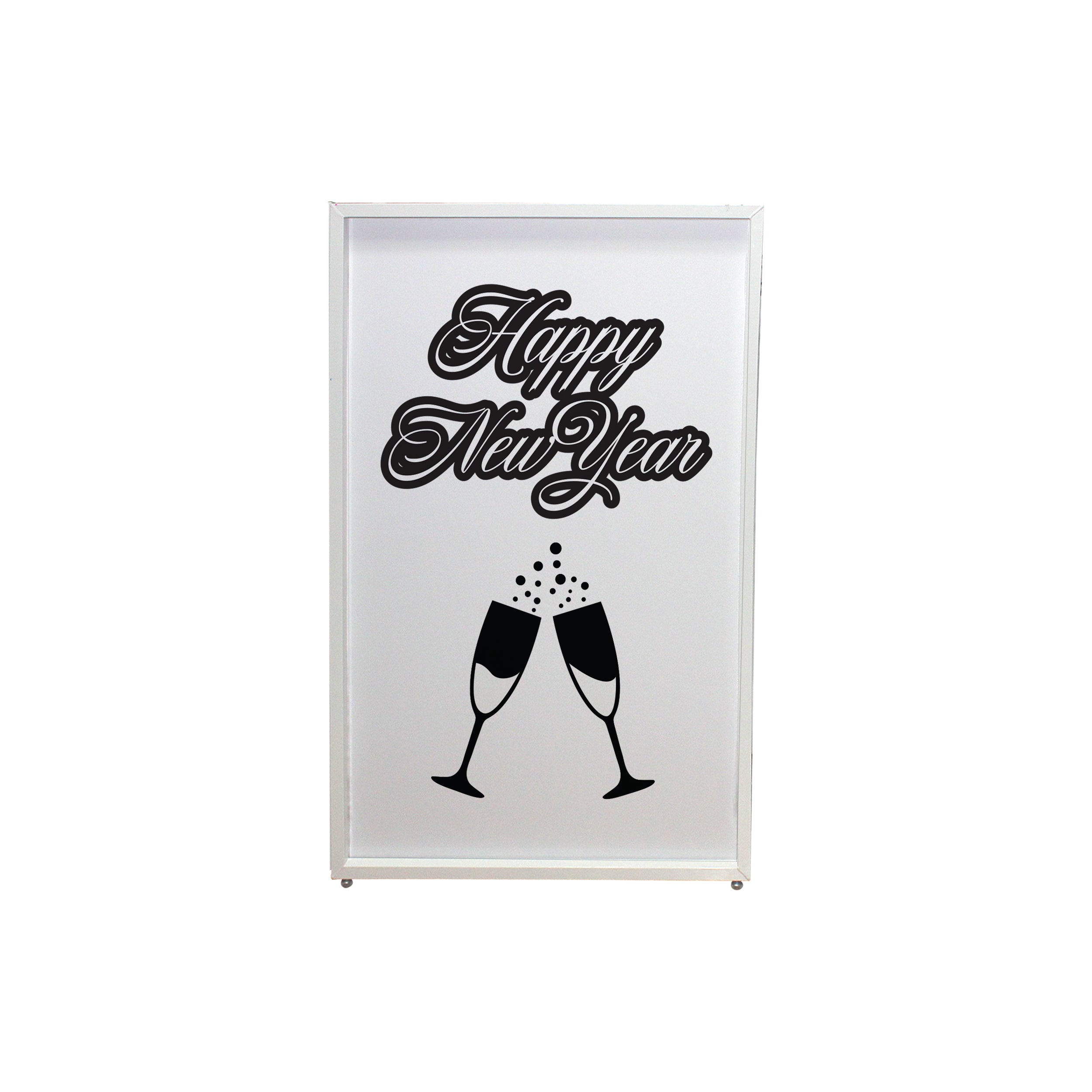 ProX New Year Toast Design Enhancement Scrim - Black Script on White | Set of Two