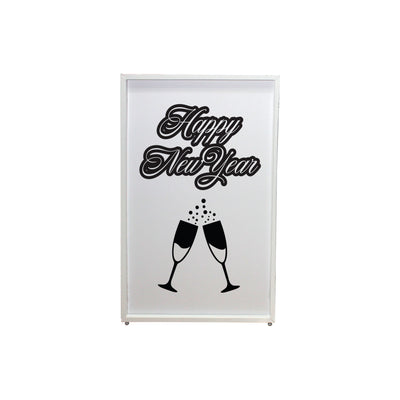 ProX New Year Toast Design Enhancement Scrim - Black Script on White | Set of Two