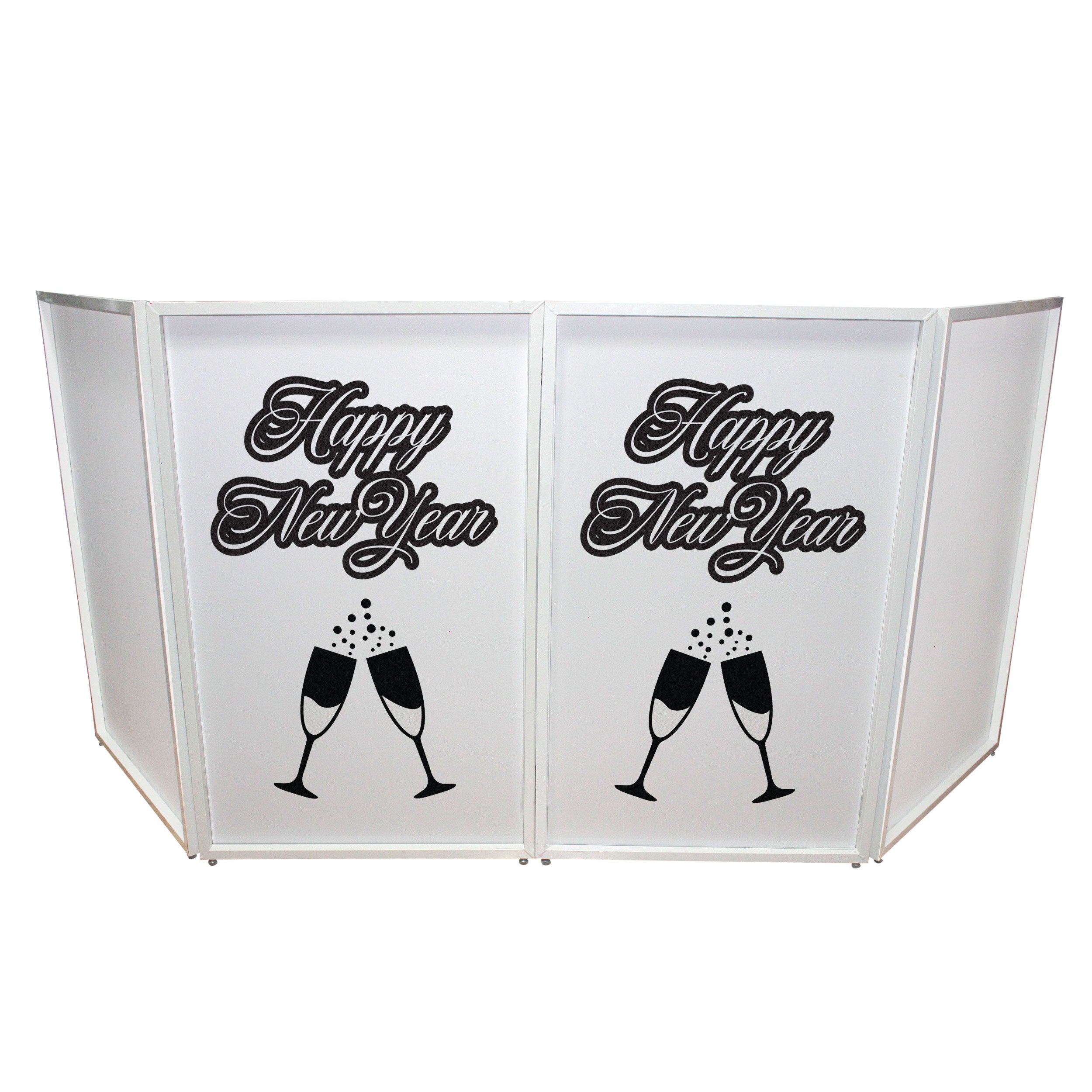 ProX New Year Toast Design Enhancement Scrim - Black Script on White | Set of Two
