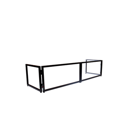ProX Black Frame 6 Ft foldable 4 Panel Tabletop DJ Facade Front Board booth with Black and White Scrims and poratble bag