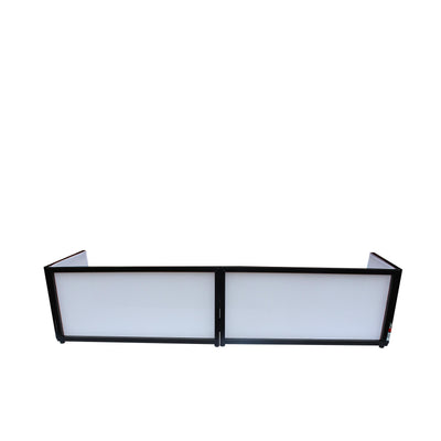 ProX Black Frame 6 Ft foldable 4 Panel Tabletop DJ Facade Front Board booth with Black and White Scrims and poratble bag