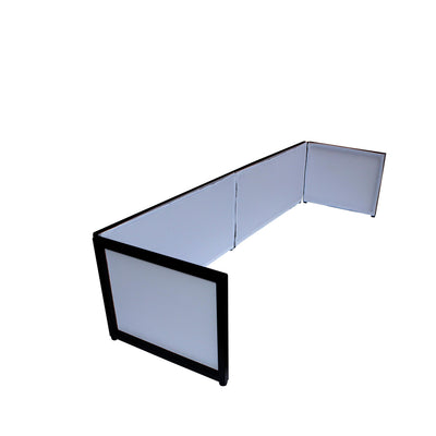 ProX Black Frame 6 Ft foldable 4 Panel Tabletop DJ Facade Front Board booth with Black and White Scrims and poratble bag