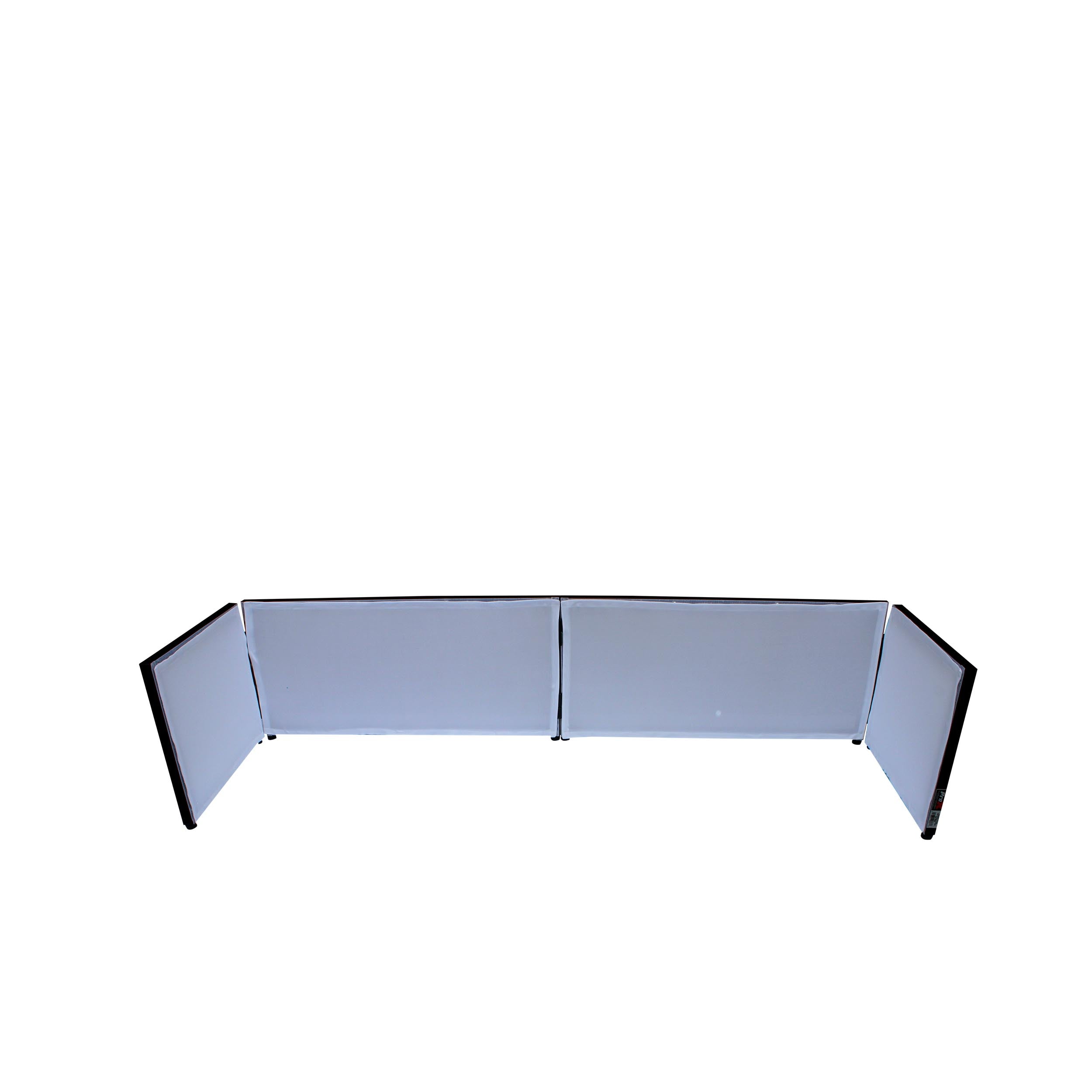 ProX Black Frame 6 Ft foldable 4 Panel Tabletop DJ Facade Front Board booth with Black and White Scrims and poratble bag