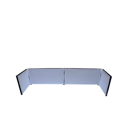 ProX Black Frame 6 Ft foldable 4 Panel Tabletop DJ Facade Front Board booth with Black and White Scrims and poratble bag
